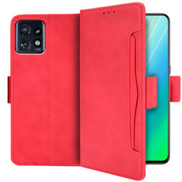 Откидной чехол для Motorola Edge 40 Pro, Card Slot, красный