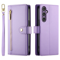 Чохол-книжка для Samsung Galaxy S25+ Plus, Wallet Zipper Pocket, фіолетовий