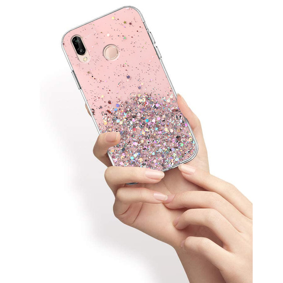 Чехол до Huawei P20 Lite, Glittery, розовый