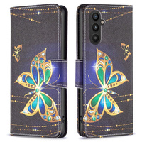 Чохол-книжка для Samsung Galaxy A25 5G, Wallet Butterfly, чорний + скло 9H