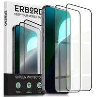 2x Загартоване скло ERBORD 3D для iPhone 16 Plus для всього екрану