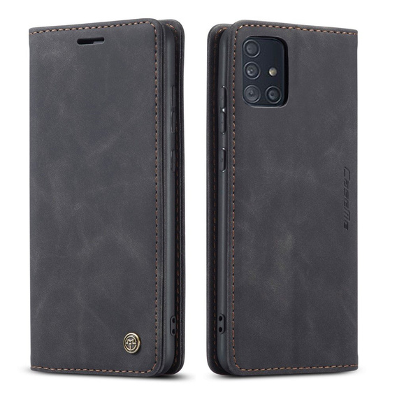 Чехол CASEME для Samsung Galaxy A51, Leather Wallet Case, чёрный