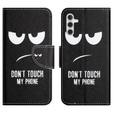 Откидной чехол для Samsung Galaxy M15 5G, Wallet, Don't Touch My Phone чёрный