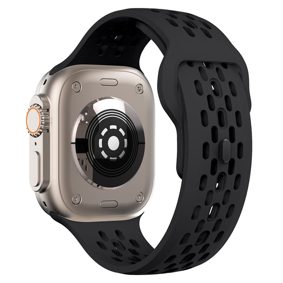 Силиконовый ремешок для Apple Watch 1/2/3/4/5/6/7/8/SE/ULTRA 42/44/45/49MM, черный