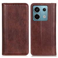 Чoхол до Xiaomi Redmi Note 13 Pro 5G, Wallet Litchi Leather, коричневий