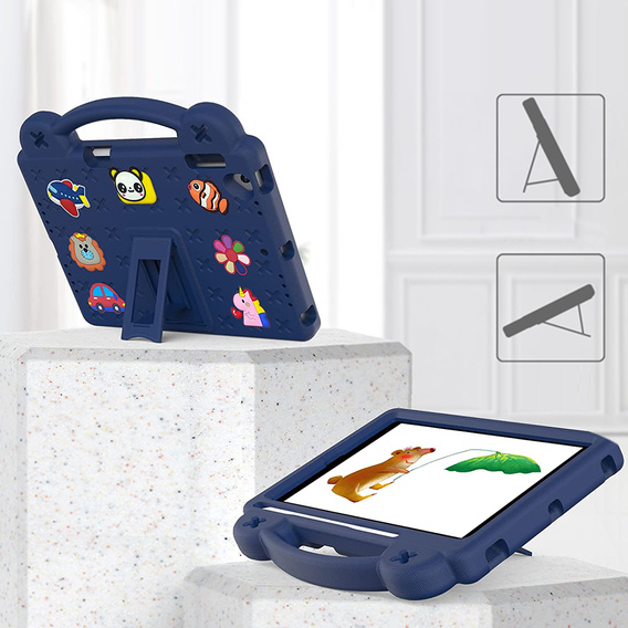Дитячий чохол для планшета iPad 9.7" 2018/2017 (6/5 gen.) / Pro 9.7" 2016, Cute Patterns, з підставкою, темно-синій