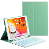 Чехол + клавиатура iPad 10.2 7/8/9 gen 2019/2020/2021, Keyboard Cover Pen Slot, зелёный