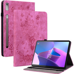 чехол-крышка для Lenovo Tab P12, flower, розовый