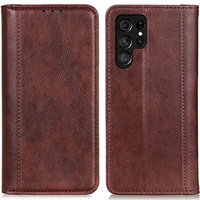 Чехол до Samsung Galaxy S23 Ultra, Wallet Litchi Leather, коричневый