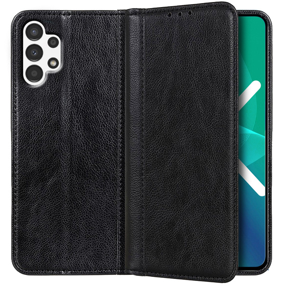 Чехол до Samsung Galaxy A32 5G, Wallet Litchi Leather, чёрный