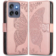 Чохол-книжка для Motorola Edge 50 Neo, Butterfly, рожевий rose gold