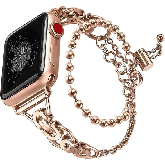 Женский браслет для Apple Watch 1/2/3/4/5/6/7/8/9/SE 38/40/41 мм, розовый rose gold