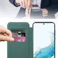 Чохол-книжка для Samsung Galaxy S22 5G, RFID Wallet MagSafe CamShield, зелений