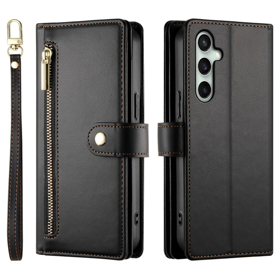 Чохол-книжка для Samsung Galaxy S24 FE, Wallet Zipper Pocket, чорний