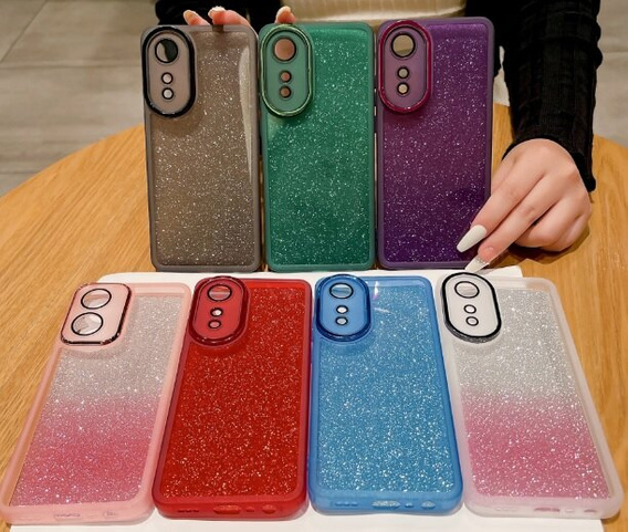 Чехол до Oppo A18 4G / A38 4G, Glittery Powder, чёрный