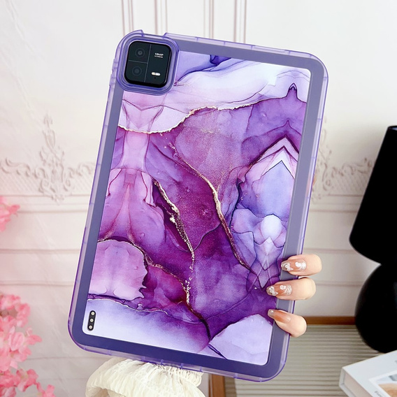 Чехол для Xiaomi Pad 6, гибридный TPU, Marble, фиолетовый