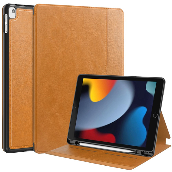 Чохол для iPad 10.2 2021 / 2020 / 2019, Business Card and Pen Slot, коричневий