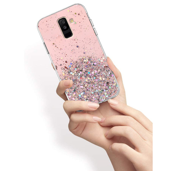 Чoхол до Samsung Galaxy A6 Plus 2018, Glittery, рожевий