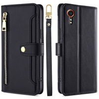 Откидной чехол для Samsung Galaxy Xcover 7, Wallet Zipper Pocket, чёрный