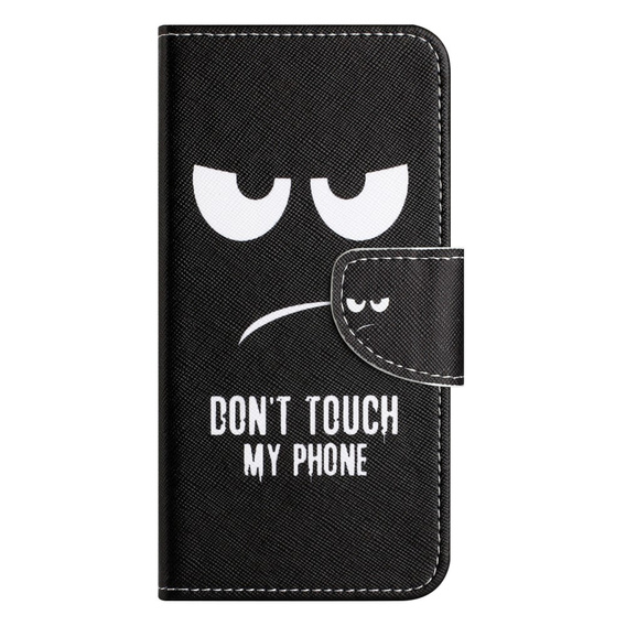 Откидной чехол для Samsung Galaxy M15 5G, Wallet, Don't Touch My Phone чёрный