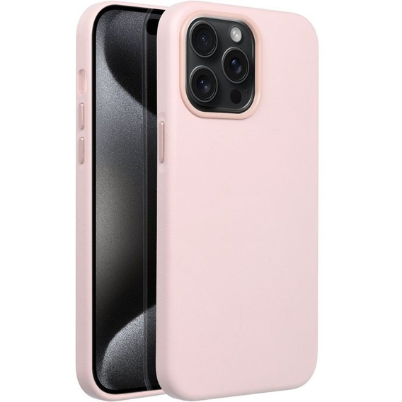 Кожаный чехол Mag Cover для iPhone 15 Pro Max, розовый