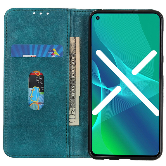 Чехол до Honor Magic 5 Lite 5G, Wallet Litchi Leather, зелёный