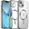 Чехол для iPhone 13, Electro MagSafe, серебряный + стекло для экрана