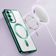 Чехол для Samsung Galaxy S23, Electro MagSafe, зелёный + стекло для экрана