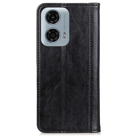 Чехол до Motorola Moto G24 / G24 Power / G04, Wallet Litchi Leather, чёрный