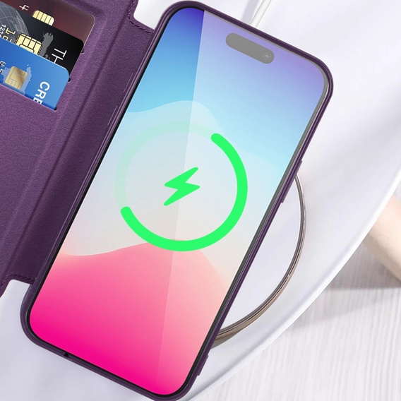 Откидной чехол для iPhone 11, RFID Wallet MagSafe CamShield, фиолетовый