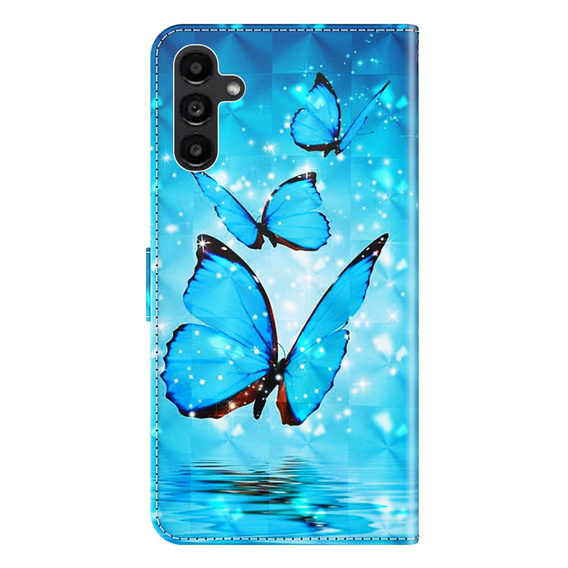 Откидной чехол для Samsung Galaxy A14 4G/5G, Wallet Butterfly, синий