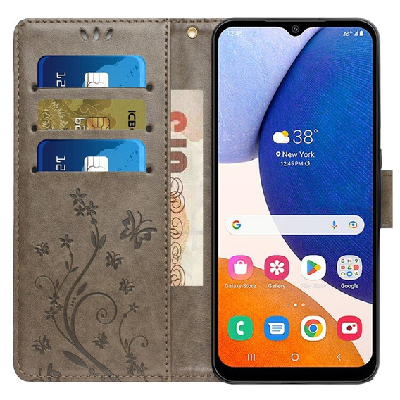 Откидной чехол для Samsung Galaxy A55 5G, Wallet, Butterfly, фиолетовый