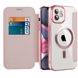 Чохол-книжка для iPhone 11, RFID Wallet MagSafe CamShield, рожевий rose gold