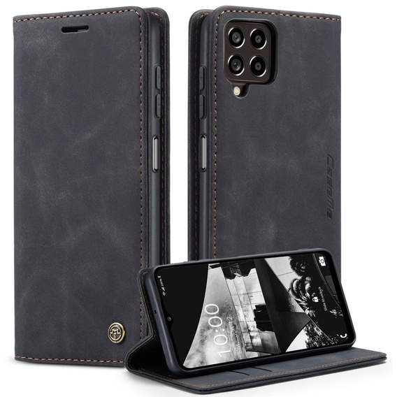 Чехол CASEME для Samsung Galaxy M33 5G, Leather Wallet Case, чёрный