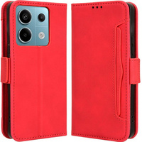 Футляр з клапаном для Xiaomi Redmi Note 13 Pro 5G, Card Slot, червоний