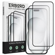 2x Загартоване скло для iPhone 15, ERBORD 3D для всього екрану