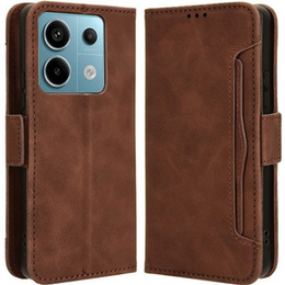 Откидной чехол для Xiaomi Redmi Note 13 Pro 5G, Card Slot, коричневый