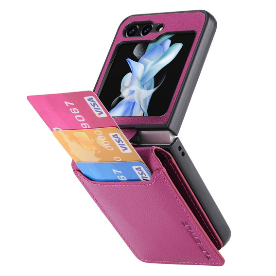 Чехол для Samsung Galaxy Z Flip6 5G, Card Slot Ring Case, фиолетовый