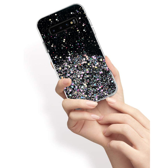 Чехол до Samsung Galaxy S10 5G, Glittery, чёрный