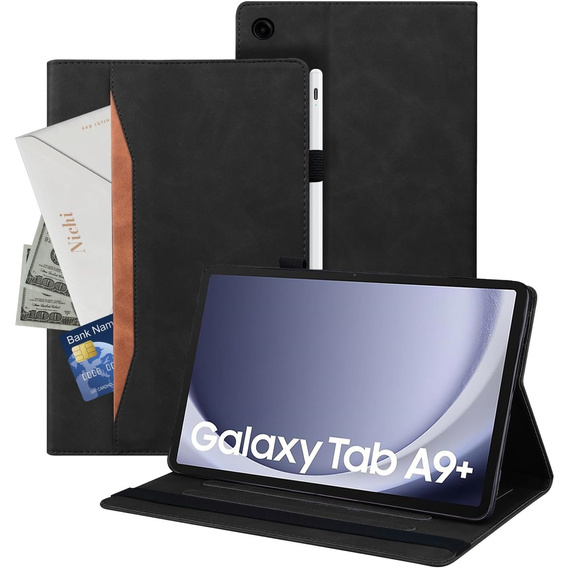 Чохол для Samsung Galaxy Tab A9+, Classic, з місцем для стилуса, чорний