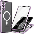 Магнітний чохол Dual Glass MagSafe для Samsung Galaxy S23, фіолетовий