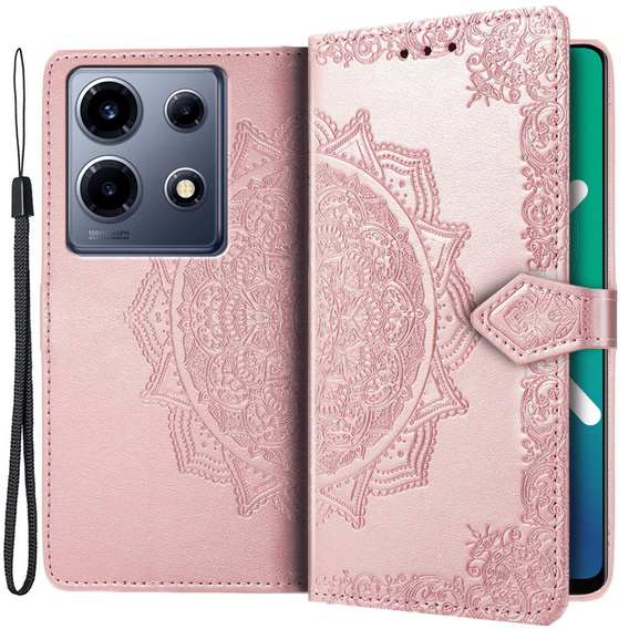 Чохол-книжка для Infinix Note 30 VIP, Mandala, рожевий rose gold