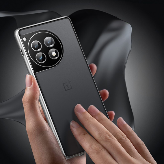 Чохол для OnePlus 12 5G, Magnetic Dual Glass, сріблястий