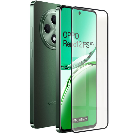 3D загартоване скло для Oppo Reno 12FS / 12F, чорна рамка