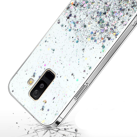 Чехол до Samsung Galaxy A6 Plus 2018, Glittery, прозрачный