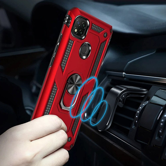 Броньований Чoхол до Xiaomi Redmi 9C, Nox Case Ring, червоний