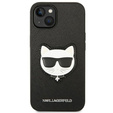 Чoхол Karl Lagerfeld до iPhone 14, Saffiano Choupette Head Patch, чорний