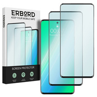 2x Закаленное стекло ERBORD 3D для Oppo A38 4G / Oppo A18 4G на весь экран