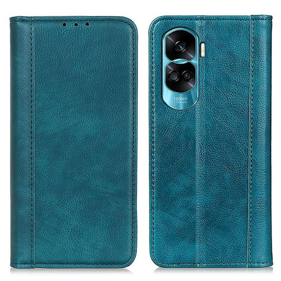 Чехол до Honor 90 Lite 5G, Wallet Litchi Leather, зелёный