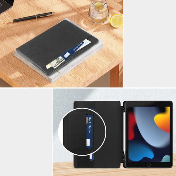 Чехол для iPad 10.2 2021 / 2020 / 2019, Business Card and Pen Slot, чёрный